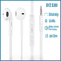 Tai nghe nhét tai BYZ S Super Bass cho IPHONE/IPAD/SAMSUNG (trắng) - Hàng chính hãng