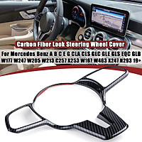 Carbon Fiber Look Steering Wheel Cover Trim For Mercedes Benz A B C E G CLA CLS