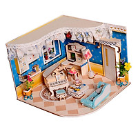 Fantasy Dollhouse Miniature DIY Wooden House Crafts, 1/24 Creative Room Decorations Kits, DIY Gift for Lovers and Friends (Leisure Time of Music)