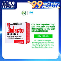 Viên uống TPCN BIOLACTO HỘP 100 VIÊN hỗ trợ rối loạn tiêu hoá,giúp ăn ngon miệng,tăng khả năng hấp thu chất dinh dưỡng