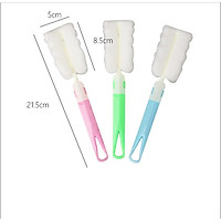 Combo 2 dụng cụ cọ rửa cốc ly, vệ sinh bình sữa cho bé có tay cầm tiện ích - giao màu ngẫu nhiên