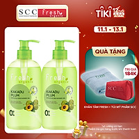 Combo 2 chai Gel tắm Fresh Organic Sáng da rạng rỡ chiết xuất Mận kakadu hữu cơ 500g