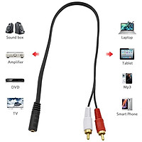 Universal 3.5mm Stereo Audio Female Jack to 2 RCA Male Socket to Headphone 3.5 Y Adapter Cable 50cm