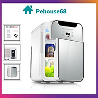 Tủ lạnh mini, tủ mát mini 20L có 2 chiều nóng và lạnh, 2 cánh có màn hình led Sử dụng được trên ô tô Hàng Nhập Khẩu