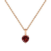 Mặt Dây Chuyền Vàng 14K Đính Đá Garnet (Heart Shape)