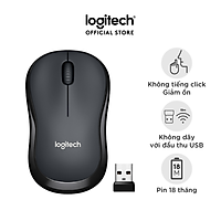 Chuột không dây Logitech M220 Silent giảm ồn - USB 2.4GHz, pin 18 tháng, thiết kế thuận 2 tay, phù hợp PC/ Laptop - Hàng chính hãng
