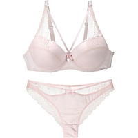 Bộ đồ lót có gọng bảng dây ren sang trọng - Hồng,38B/80