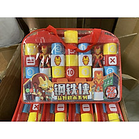 Bộ xếp hình lắp ráp Người Nhện và Iron Man 52 chi tiết to cho bé