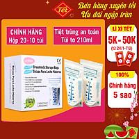 Túi Trữ Sữa Unimom 210ml (Hộp 20 - 10 Túi) Compact BPA Free - Hàng Hàn Quốc, Tiệt Trùng, 3 Khóa Zip Chắc Chắn, 2 Lớp Dày, Túi Đựng Sữa Mẹ, Tui Tru Sua 210ml