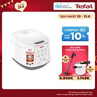 Nồi cơm điện tử Tefal RK733168 - 1.8L 750W - Lòng nồi niêu vân đá cao cấp - Giữ ấm 12 tiếng - Công nghệ Fuzzy Logic - Hàng chính hãng