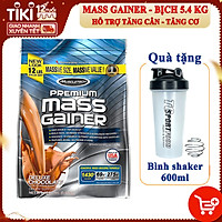 Combo Sữa tăng cân Premium Mass Gainer của Muscle Tech hương Chocolate bịch 5.4 kg & Bình lắc 600 ml (Màu Ngẫu Nhiên)