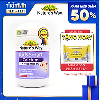 Viên Nhai Cho Bé Nature’s Way Kids Smart Calcium + Vitamin D3 Burstlets Bổ Sung Canxi Phát Triển Chiều Cao 50 Viên