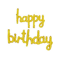 Set Bong Bóng Kiếng Chữ Happy Birthday Viết Thường Dính Liền Size Lớn