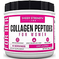 Collagen Peptides Powder for Women | Grass Fed Hydrolyzed Collagen Powder for Healthy Hair Skin Nails and Joints - Paleo Friendly & Flavorless Keto Protein Powder for Sports Recovery - Sheer Strength