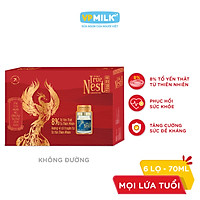 Tổ Yến Nguyên Chất Chưng Gừng VPMilk True Nest - Không Đường (Gift set 6 lọ x 70 ml)