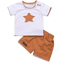 WEIXINBUY Boys Clothing Set Summer New Fashion 100% Cotton With Five-star Print for Infant Clothes 2pcs Set