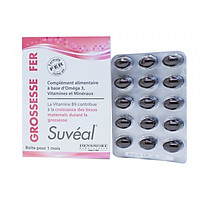 Suvéal Grossesse - Fer: Vitamin Tổng Hợp Cho Bà Bầu Cao Cấp Từ Pháp, Bổ Sung Đầy Đủ Vitamin Khoáng Chất, Ngăn Ngừa Dị Tật Thai Nhi, Tiền Sản Giật Và Tiểu Đường Thai Kỳ, Không Gây Táo Bón