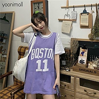 Áo thun bóng rổ unisex trang phục mùa hè phong cách Hàn Quốc thể thao