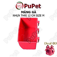 Dụng cụ máng nhựa size M 12cm hàng Thái có móc treo đựng thức ăn cho chim, gà, bồ câu -PuPet Shop