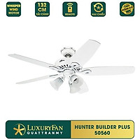 Quạt trần đèn HUNTER BUILDER PLUS - Tích hợp điều khiển từ xa, Hàng chính hãng
