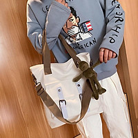 Túi Vải Tote Canvas Cỡ Lớn Đi học, Đi Chơi Phong Cách Hàn Quốc size to đựng vừa A4