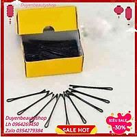Kẹp gim tăm cứng chữ Y bằng thép chống gỉ chính hãng Beauty màu đen chuyên dùng cho makeup làm tóc gồm 100 chiếc