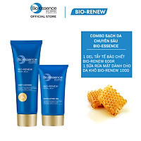 Combo làm sạch da chuyên sâu Bio Essence (Gel tẩy tế bào chết Bio-Renew tinh chất sữa ong chúa 60gr + Sữa rửa mặt dưỡng da Bio-Renew cho da khô 100g)
