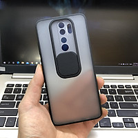 Ốp lưng cho Xiaomi Redmi Note 8 Pro nhám viền màu trượt camera