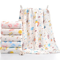 Set 2 Khăn Tắm Cotton BONNY 4 Lớp Mềm Mịn Thấm Hút Tốt Không Xù Lông (Giao Họa Tiết Ngẫu Nhiên)