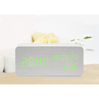 Đồng hồ giả gỗ LED LAPEN hình chữ nhật để bàn độc đáo, tiện dụng đo thời gian, ngày tháng, nhiệt độ phòng - Kèm pin.