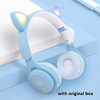 Tai Nghe Không Dây Bluetooth Tai Mèo Hợp Thời Trang Dễ Thương Nhạc Điện Thoại Di Động Máy Tính Có Micro Tai Nghe Tai Nghe Chụp Tai