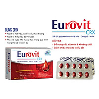 VIÊN BỔ MÁU EUROVIT – BỔ SUNG SẮT III – ACID FOLIC – KHÔNG NÓNG, KHÔNG TÁO BÓN – BỔ SUNG SẮT CHO NGƯỜI THIẾU MÁU – ĐAU ĐẦU – HOA MẮT CHÓNG MẶT – PHỤ NỮ CÓ THAI VÀ CHO CON BÚ – HỘP 30 VIÊN