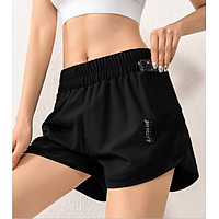Quần Đùi Thể Thao Tập Gym Nữ 2 Lớp Cap Cao, Mang Tập Gym, Yoga, Aerobic, Zumba Nữ Có Túi Đựng Điện Thoại, Vải Co Giãn Tốt, Mặc Tôn Dáng Hợp Thời Trang