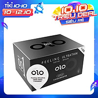 Bao cao su siêu mỏng OLO Manly đen, nhiều gel bôi trơn, hương thơm nhẹ - Hộp 10 bcs