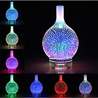 MÁY XÔNG TINH DẦU THỦY TINH LỌ HOA 3D, MÁY KHUẾCH TÁN TINH DẦU THẾ HỆ MỚI HIỆU ỨNG ĐÈN LED 3D, ĐÈN NGỦ, ĐÈN TRANG TRÍ MÙA XUÂN RẤT ĐẸP