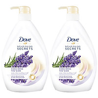 Combo Sữa tắm dưỡng thể từ thiên nhiên Dove Căng bóng thư giãn với với chiết xuất lavender và hương thảo 530g x 2