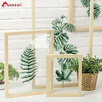 Khung ảnh để bàn trang trí nội thất phong cách Hàn Quốc nhiều kích thước, khung hình 2 mặt gỗ thông mẫu mới Anzzar KA-101