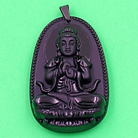 Mặt Phật Đại Nhật Như Lai thạch anh đen 3.6cm - phật bản mệnh tuổi Mùi, Thân - Mặt size nhỏ
