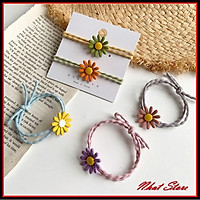 Dây buộc tóc, đeo tay nhiều màu Chun buộc tóc hoa cúc họa mi Hàn Quốc hot trend - Nơ Buộc Tóc H120