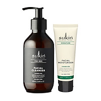 Bộ đôi làm sạch & dưỡng ẩm da cho nam Sukin (Sữa rửa mặt For Men Facial Cleanser 225ml + Kem Dưỡng Ẩm Facial Moisturiser 50ml)