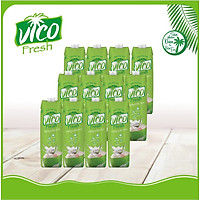 Thùng 12 hộp Nước dừa dứa VICO FRESH (1 lít / hộp)