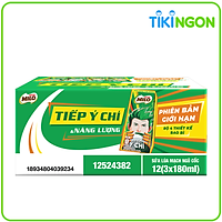 Sữa lúa mạch Nestlé MILO Bữa Sáng Thùng 36 hộp x 180ml (12x3x180ml)