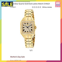 Đồng Hồ Nữ Christian Van Sant Mặt Vuông Mầu Vàng Case 29mm