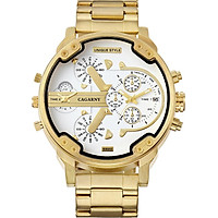 CAGARNY Men Business Quartz Watch Stainless Steel Band Wrist Watch Fashion Exquisite Big Dial Watches
