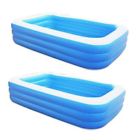 2 Pcs Inflatable Swimming Pool Outdoor Family Inflatable Pool for Child 1 . 3Meter