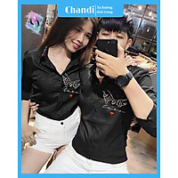Áo Sơ Mi Nam Nữ Unisex cao cấp Thương Hiệu Chandi, chất lụa không bai nhão không xù lông tôn dáng mẫu mới nhất 2021 SM14