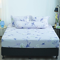 Bộ ga chun Microfiber Xám In Hoa Everon Lite ELM202 (4 món)