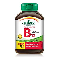 Jamieson Vitamin B12 (Cobalamin) 1200mcg, Timed Release, 180tablets