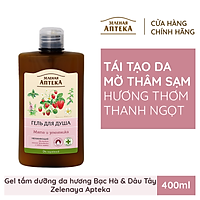 Gel tắm dưỡng da Zelenaya Apteka Bạc hà và Dâu tây 400ml