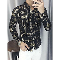 Áo sơ mi nam Hàn Quốc cao cấp họa tiết kim tuyến sành điệu cho phái mạnh